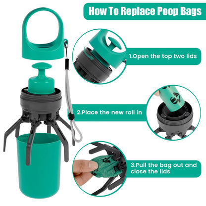 New Dog Pooper Scooper Pet Outdoors Portable Claw Poop Scooper Garbage Bag Cat Dispenser Waste Pick-Up Cleaner