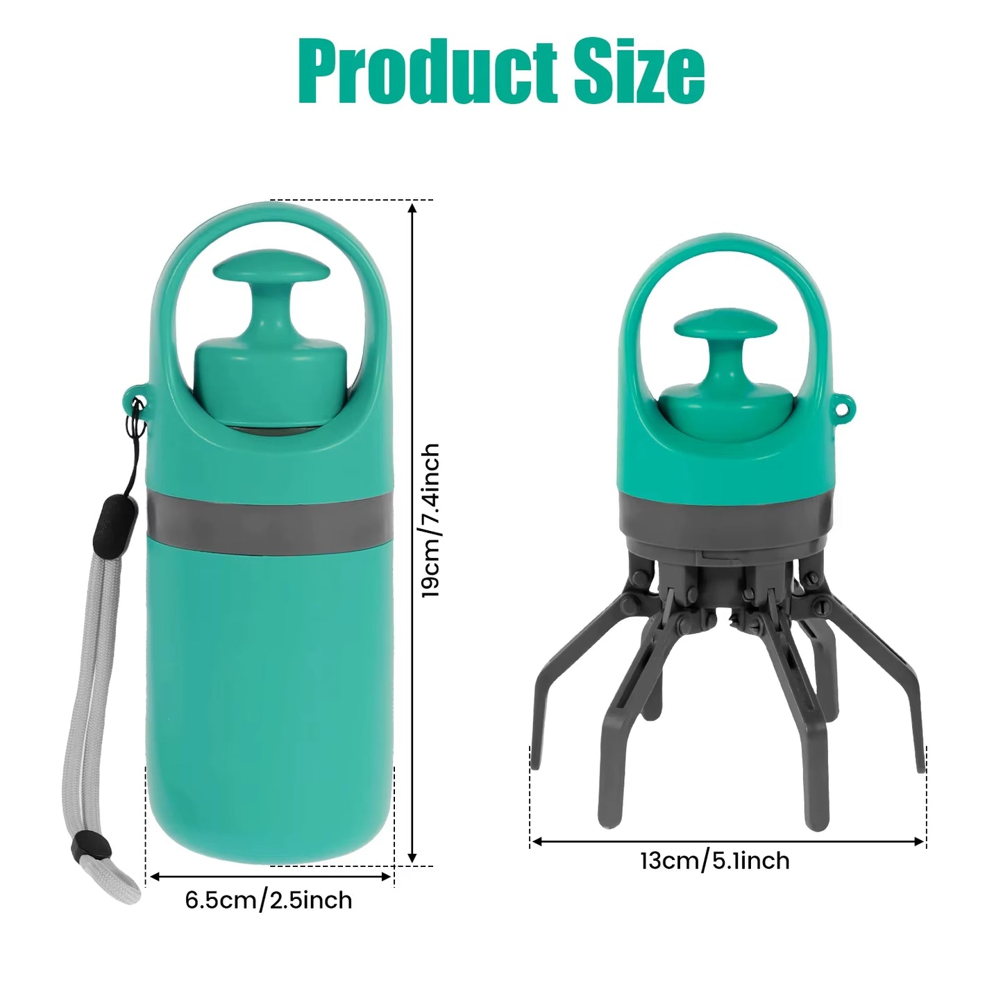 New Dog Pooper Scooper Pet Outdoors Portable Claw Poop Scooper Garbage Bag Cat Dispenser Waste Pick-Up Cleaner