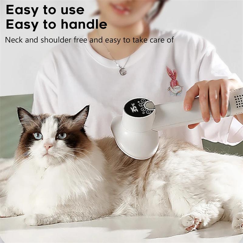 2-in-1 Pet Hair Dryer & Brush – Quiet Dog Grooming Blow Dryer for Cats & Dogs