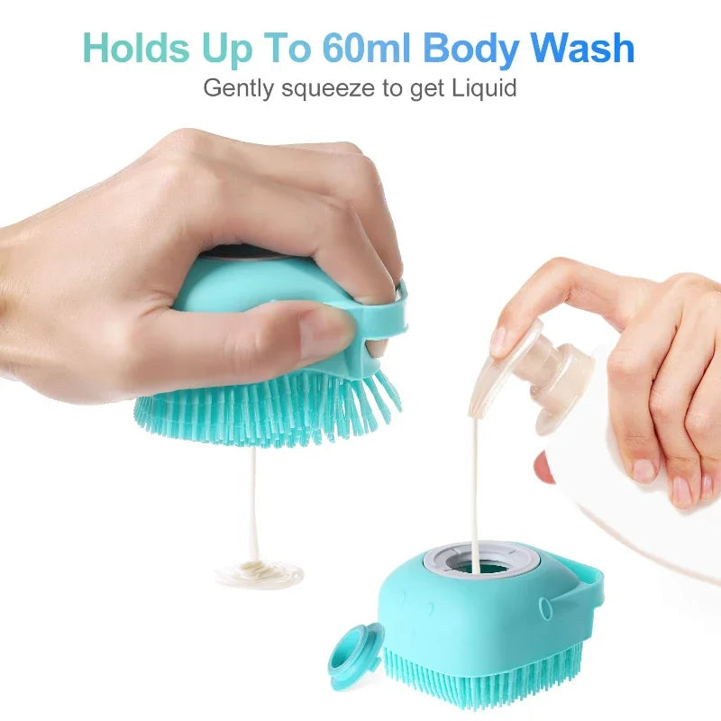 Pet  Shampoo Brush  Grooming Scrubber for Bathing Short Hair Soft Silicone Rubber