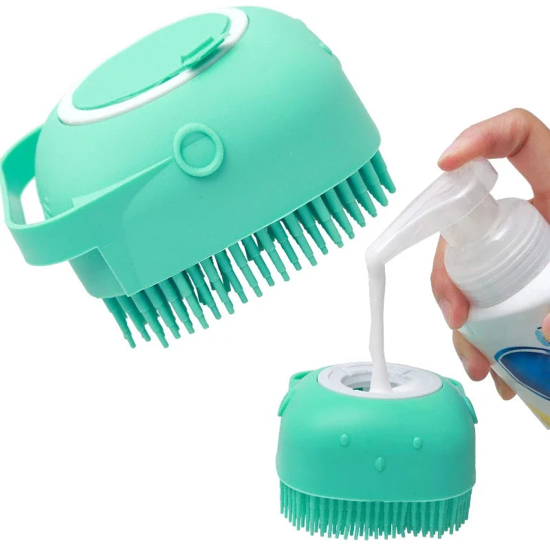 Pet  Shampoo Brush  Grooming Scrubber for Bathing Short Hair Soft Silicone Rubber