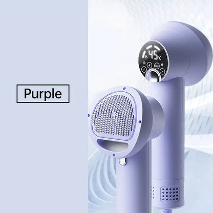 2-in-1 Pet Hair Dryer & Brush – Quiet Dog Grooming Blow Dryer for Cats & Dogs