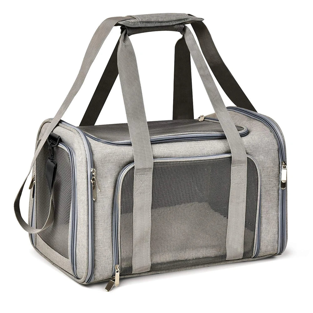 Dog Carrier Bag Soft Side Backpack Pet Carriers Travel Bags Airline Approved Transport for Cats Puppies up to 15 Lbs Outgoing