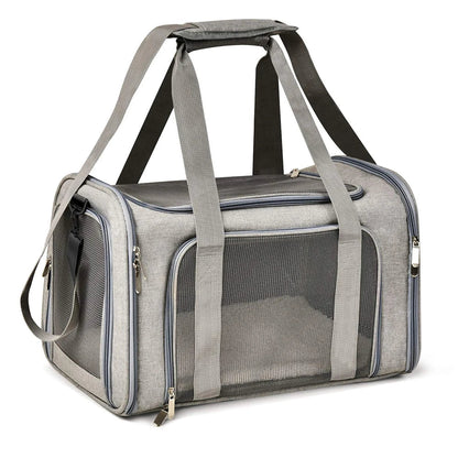 Dog Carrier Bag Soft Side Backpack Pet Carriers Travel Bags Airline Approved Transport for Cats Puppies up to 15 Lbs Outgoing