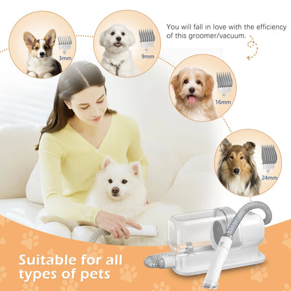 Dog Grooming Vacuum,4-In-1 Kit,Low Noise Dog Clippers and Grooming Supplies,9-Pack