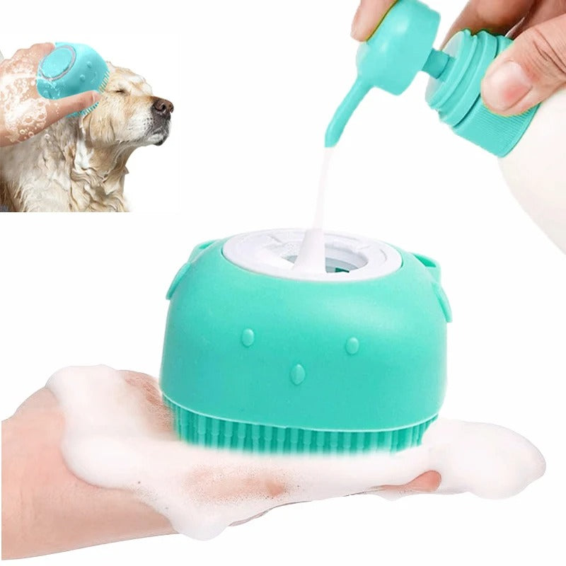 Pet  Shampoo Brush  Grooming Scrubber for Bathing Short Hair Soft Silicone Rubber
