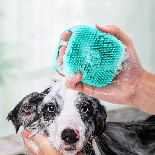 Pet  Shampoo Brush  Grooming Scrubber for Bathing Short Hair Soft Silicone Rubber