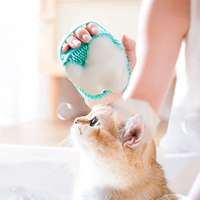 Pet  Shampoo Brush  Grooming Scrubber for Bathing Short Hair Soft Silicone Rubber